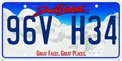 SD license plate 96VH34
