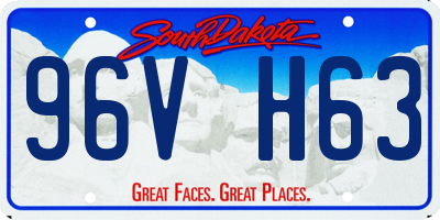 SD license plate 96VH63