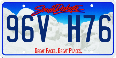 SD license plate 96VH76