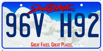 SD license plate 96VH92