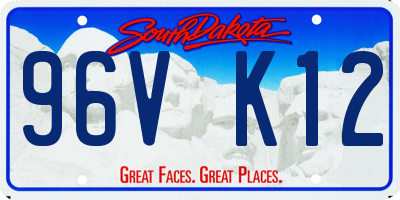 SD license plate 96VK12