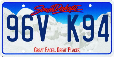 SD license plate 96VK94