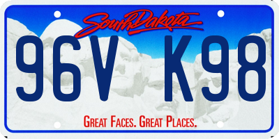 SD license plate 96VK98
