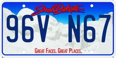 SD license plate 96VN67
