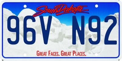 SD license plate 96VN92