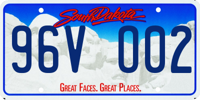 SD license plate 96VO02