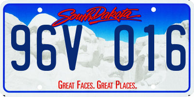 SD license plate 96VO16