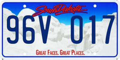 SD license plate 96VO17