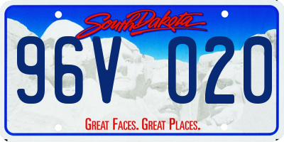 SD license plate 96VO20