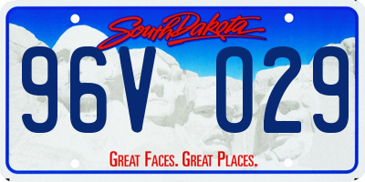SD license plate 96VO29