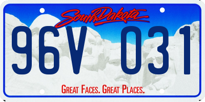 SD license plate 96VO31