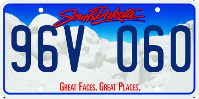 SD license plate 96VO60