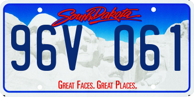 SD license plate 96VO61