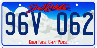 SD license plate 96VO62