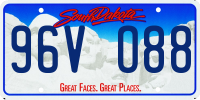 SD license plate 96VO88