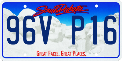 SD license plate 96VP16