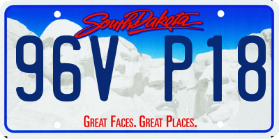 SD license plate 96VP18
