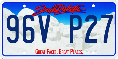 SD license plate 96VP27