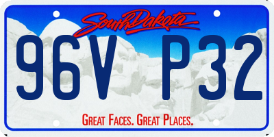 SD license plate 96VP32