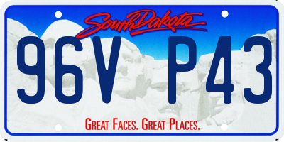 SD license plate 96VP43