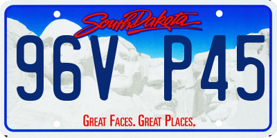 SD license plate 96VP45