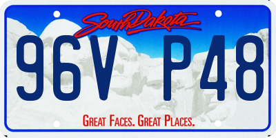 SD license plate 96VP48