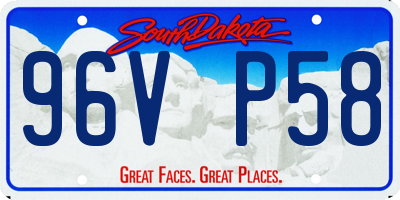 SD license plate 96VP58