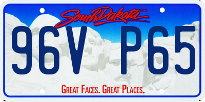 SD license plate 96VP65