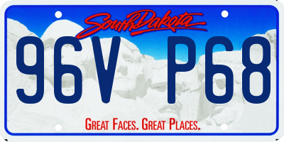 SD license plate 96VP68