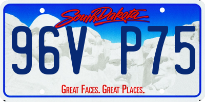 SD license plate 96VP75