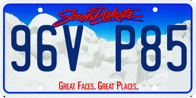 SD license plate 96VP85
