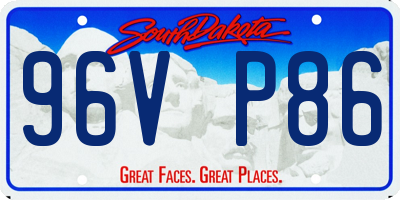 SD license plate 96VP86