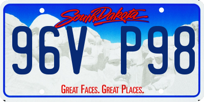 SD license plate 96VP98
