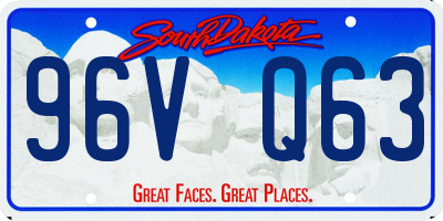 SD license plate 96VQ63