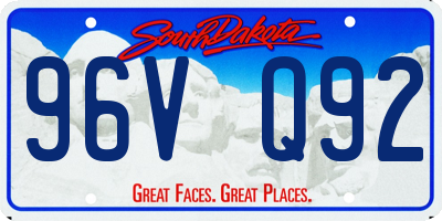 SD license plate 96VQ92