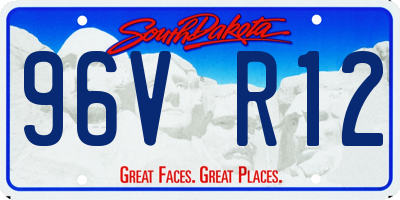 SD license plate 96VR12