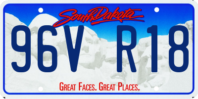 SD license plate 96VR18