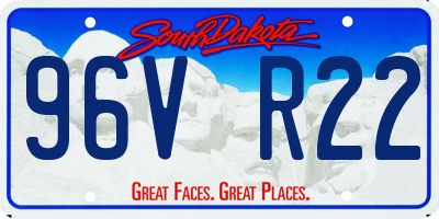 SD license plate 96VR22