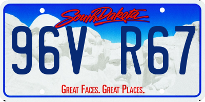SD license plate 96VR67