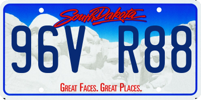 SD license plate 96VR88