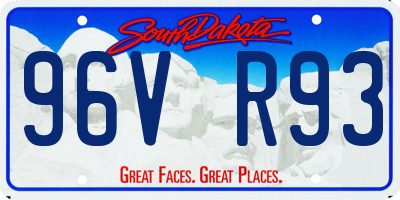SD license plate 96VR93