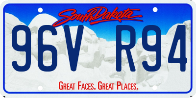 SD license plate 96VR94