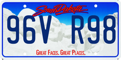SD license plate 96VR98