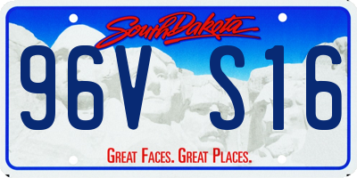 SD license plate 96VS16