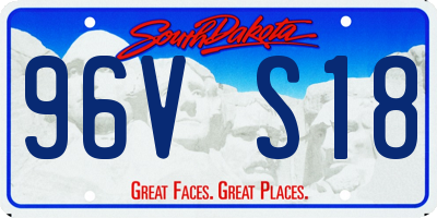 SD license plate 96VS18