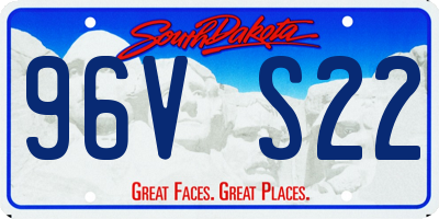 SD license plate 96VS22