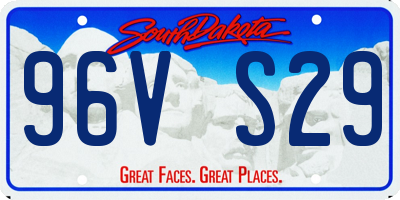 SD license plate 96VS29