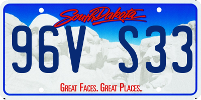 SD license plate 96VS33