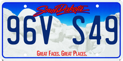 SD license plate 96VS49