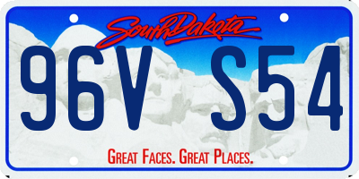 SD license plate 96VS54